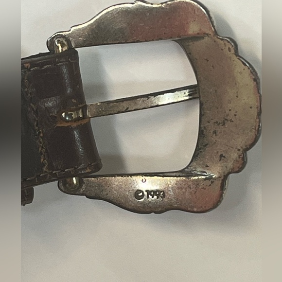 Vintage Brighton Disney Mickey Hearts Brown Leather Belt - Picture 6 of 16